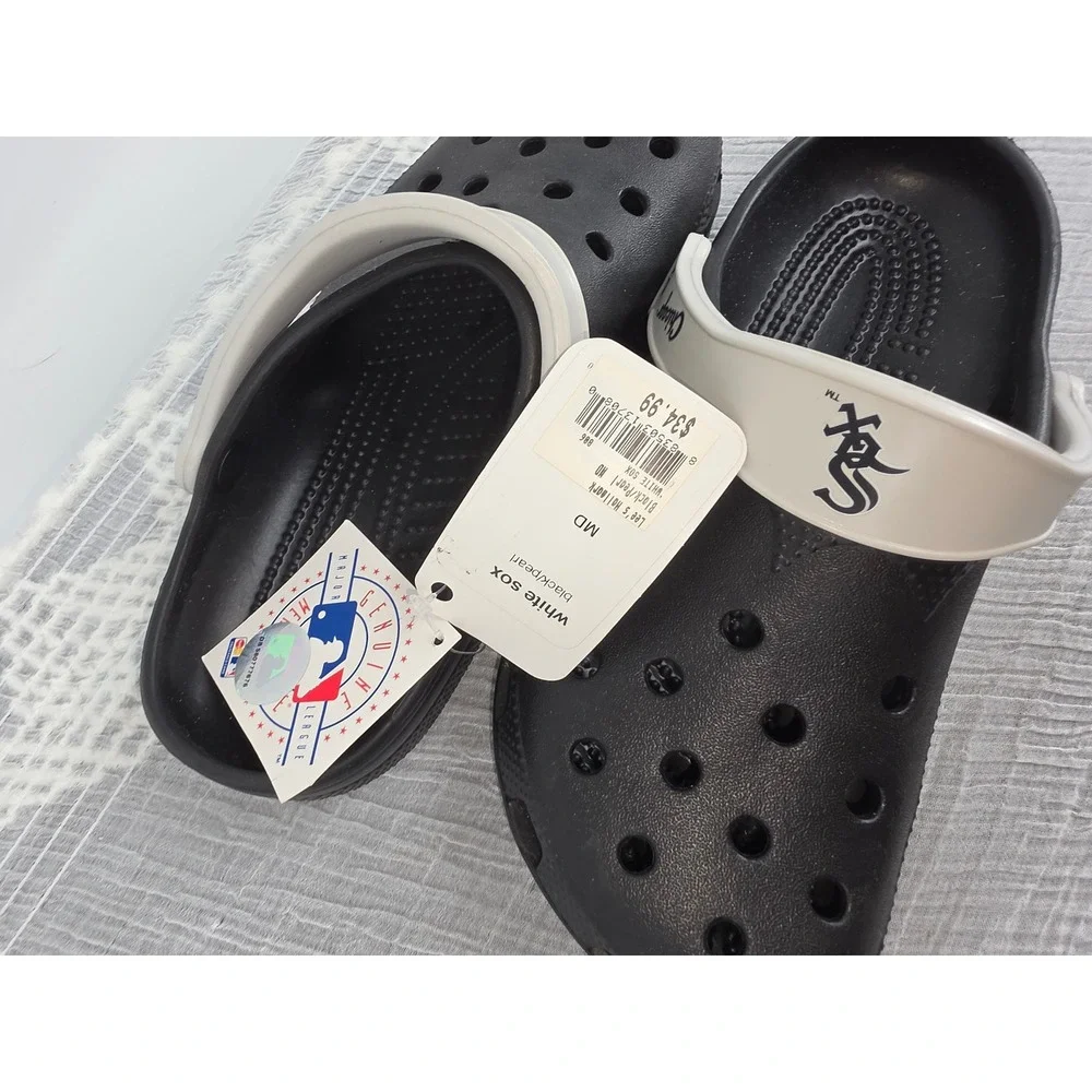 Crocs Chicago White Sox MLB Classic Clogs Black Pearl Mens 6 Womens 8 NEW